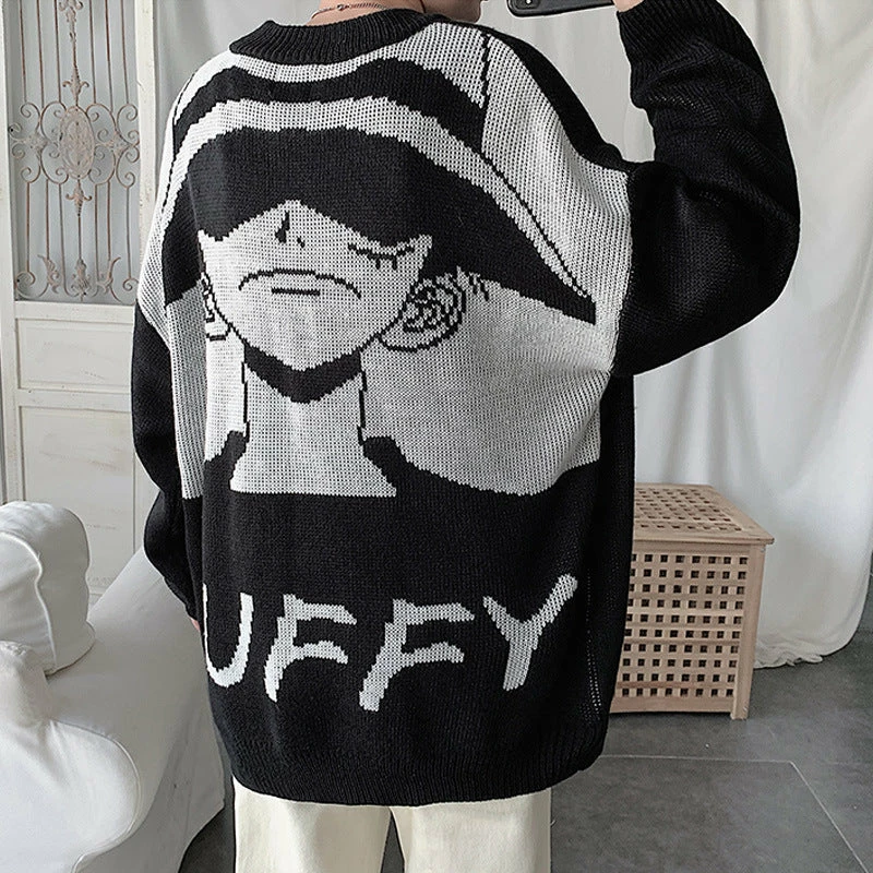 Yoursblack Black Anime Boy Sweater 1 Yoursblack Black Anime Boy Sweater