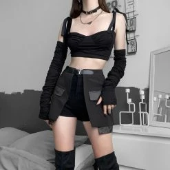 Yoursblack Diablo Independent Sleeves Tank Top Skirt Set