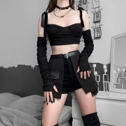 Yoursblack Diablo Independent Sleeves Tank Top Skirt Set