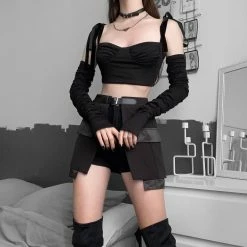 Yoursblack Diablo Independent Sleeves Tank Top Skirt Set