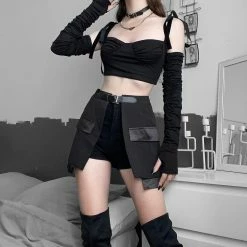 Yoursblack Diablo Independent Sleeves Tank Top Skirt Set