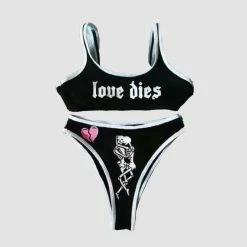 Yoursblack Punk Skull Heart Bikini
