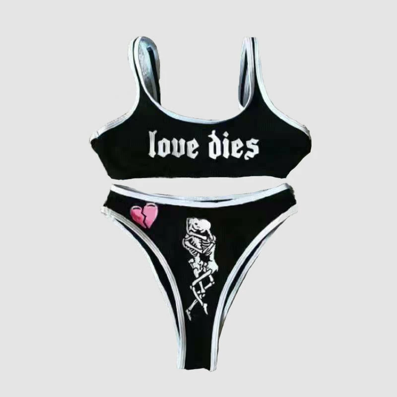 Yoursblack Punk Skull Heart Bikini 1 Yoursblack Punk Skull Heart Bikini