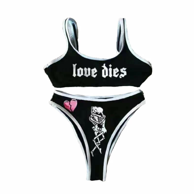 Yoursblack Punk Skull Heart Bikini 2 Yoursblack Punk Skull Heart Bikini