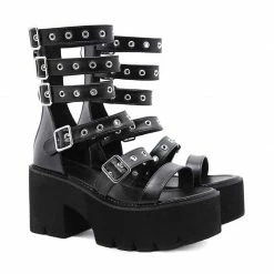 Yoursblack Roman Platform Wedge Sandals NEWS