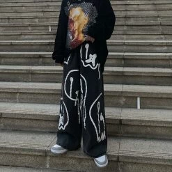 Yoursblack Smile Face Print Jeans 12 Yoursblack Smile Face Print Jeans