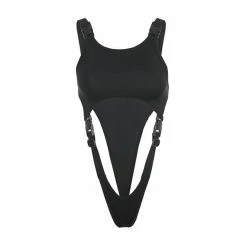 Yoursblack Hollow Out Slim Fit Bodysuit