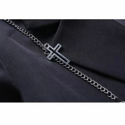 Yoursblack Dark Pin Cross Chain Jacket TOPS