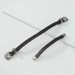 Yoursblack Leather Metal Buckle Choker