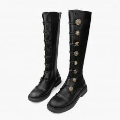 Yoursblack Buttoned Design Boots