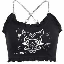 Yoursblack Chain Cross Strap Crop Top