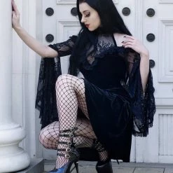 Yoursblack DRESSES Halterneck Lace Long-Sleeve Dress