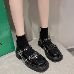 Yoursblack Chain Platform Mary Jane Shoes