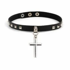 Yoursblack Cross Rivet Choker New In Jun