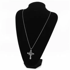 Yoursblack New In Jun Cross Rose Necklace