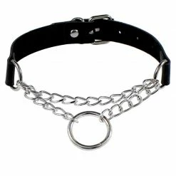 Yoursblack New In May Punk PU Leather Ring Choker
