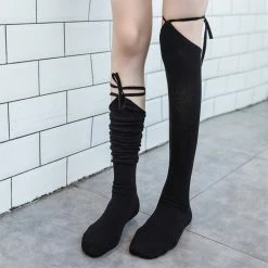 Yoursblack Strap Over Knee Socks