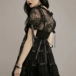 Yoursblack Lace Short-Sleeved Dress New In Jun