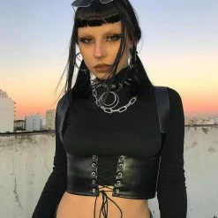 Yoursblack PU Lace Up Corset New In Jun