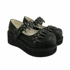 Yoursblack Bullet Mary Jane Shoes