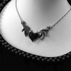 Yoursblack Undead Of The Night Aged Devil Heart Necklace