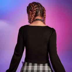 Yoursblack New In Jun Long Sleeve Cropped Shirt Top