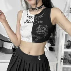 Yoursblack Contrast Color Crop Vest