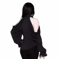 Yoursblack New In Jun Off The Shoulder V-Neck Shirt