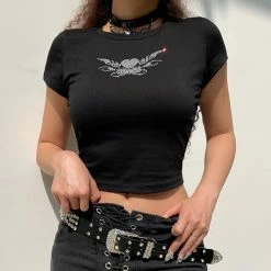 Yoursblack New In Jun Hot Diamond Short Sleeve T-Shirt