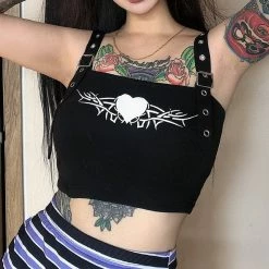 Yoursblack Dark Heart Crop Tops