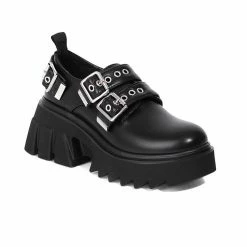 Yoursblack New In Jun Belt Buckle Platform Shoes