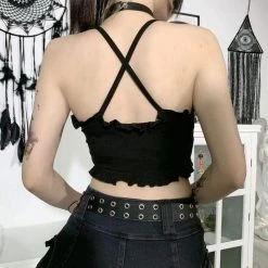 Yoursblack TOPS Electrocuted Pentagram Crop Top
