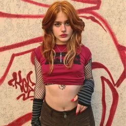 Yoursblack Goth Short-Sleeve Crop T-Shirt