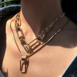 Yoursblack Multilayer Lock Necklace