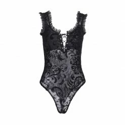 Yoursblack Gothic Lace And Mesh Bodysuit