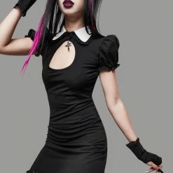 Yoursblack Cut-Out White Collar Mini Dress DRESSES