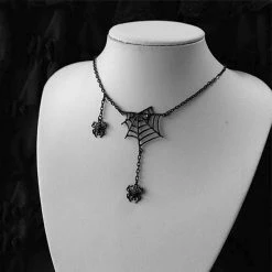 Yoursblack Dark Gothic Bloody Spider Web Necklace NEWS