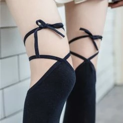 Yoursblack Strap Over Knee Socks