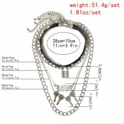 Yoursblack Rivet Lock Keys Choker