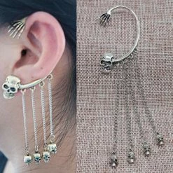 Yoursblack Accessory Skull Tassel Earrings