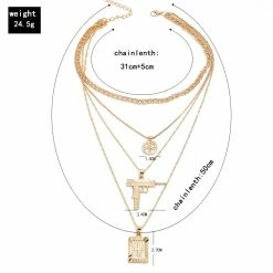 Yoursblack New In Jun Cross Gun Necklace