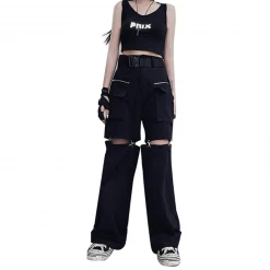 Yoursblack BOTTOMS Detachable Wide-leg Pants