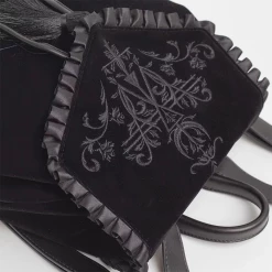 Yoursblack Accessory Magic Embroidered Black Velvet Backpack