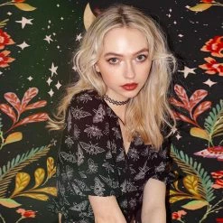 Yoursblack Butterfly V-Neck Crop Top New In Jun