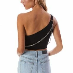Yoursblack Asymmetrical One-Shoulder Chain Vest New In May 12 Yoursblack Asymmetrical One-Shoulder Chain Vest New In May