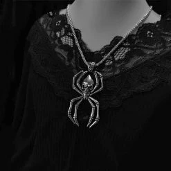 Yoursblack NEWS Punk Skull Spider Necklace