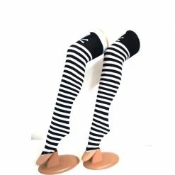 Yoursblack NEWS Striped Skull Socks