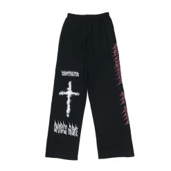 Yoursblack Dark Graffiti Straight-leg Pants