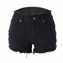 Yoursblack Ripped Fringed Shorts