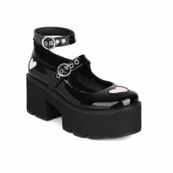 Yoursblack NEWS JK Peach Heart Mary Janes